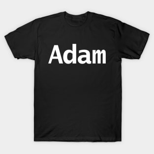 Adam White Text Typography T-Shirt